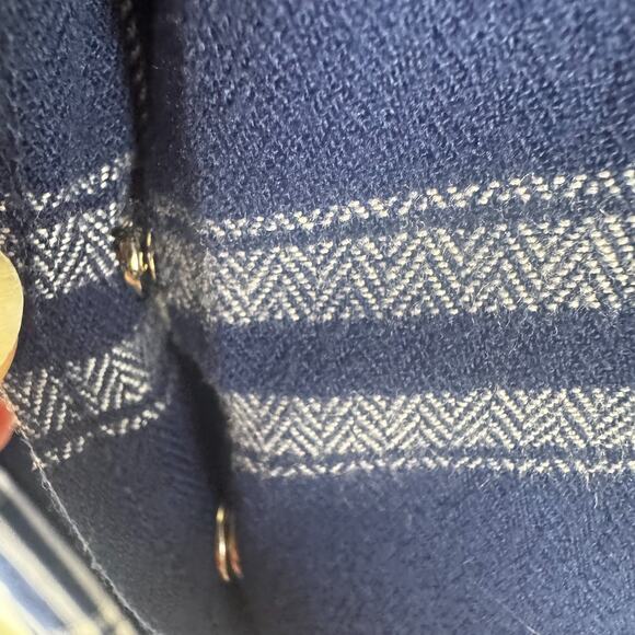 Jachs Girlfriend Womens Flannel Shirt Large Blue White Plaid Button Up EUC - Picture 5 of 10